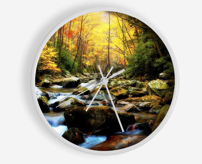 Autumn Stream Clock - Wallart-Direct UK