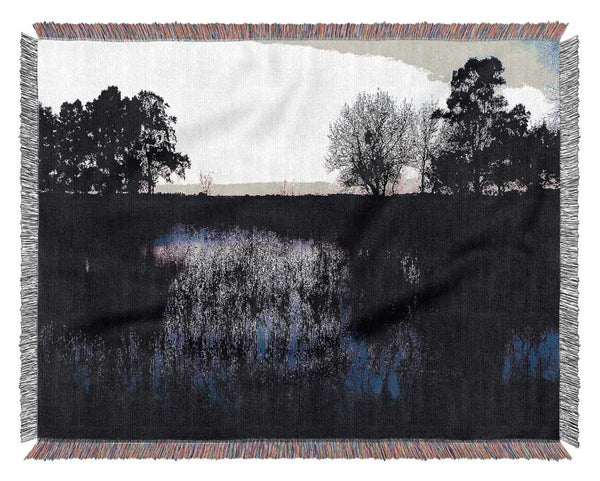 The Purple Morning Lake Woven Blanket