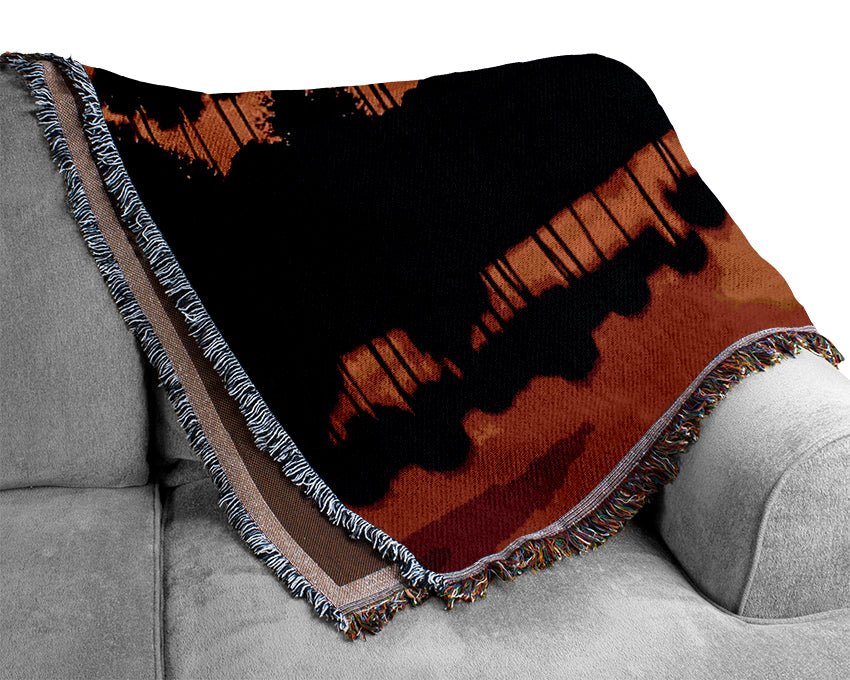 Beautiful Orange River Reflections Woven Blanket