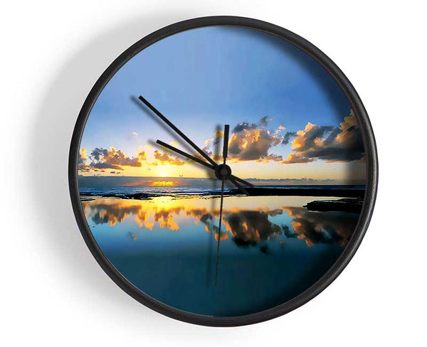 Golden Cloud Reflections Clock - Wallart-Direct UK