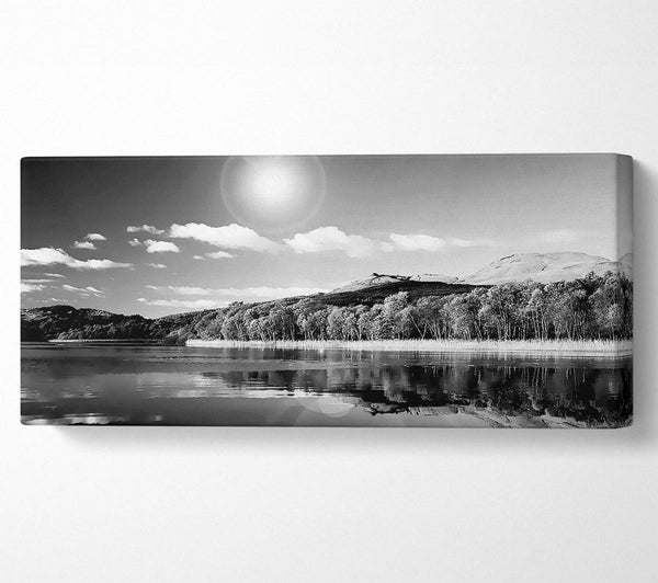 Sun Lake Reflections B n W