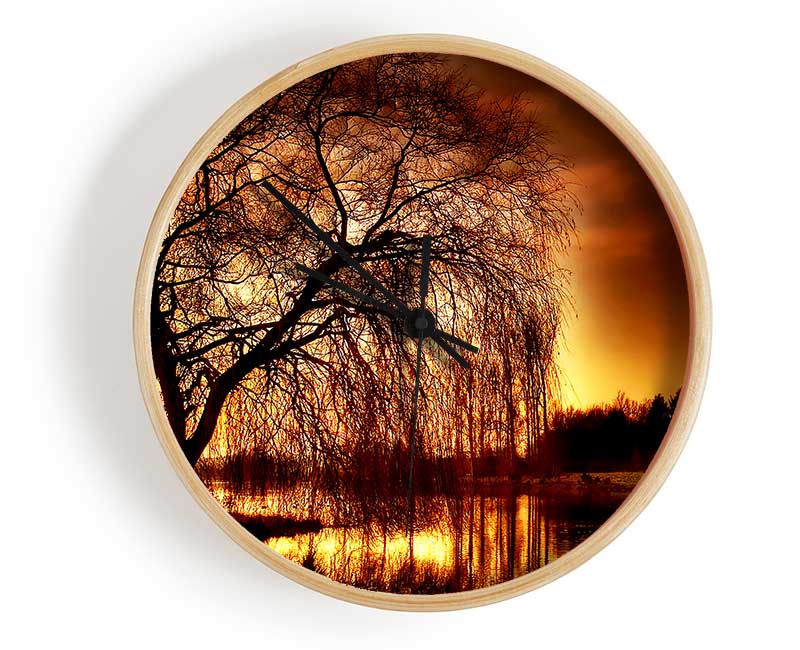 The Golden River Tree Clock - Wallart-Direct UK