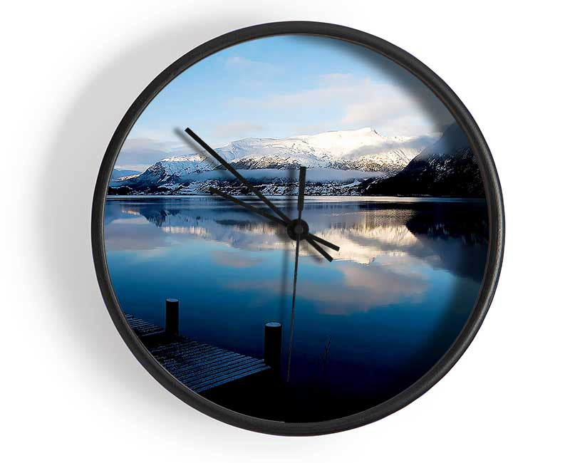 Blue Lake Calm Clock - Wallart-Direct UK