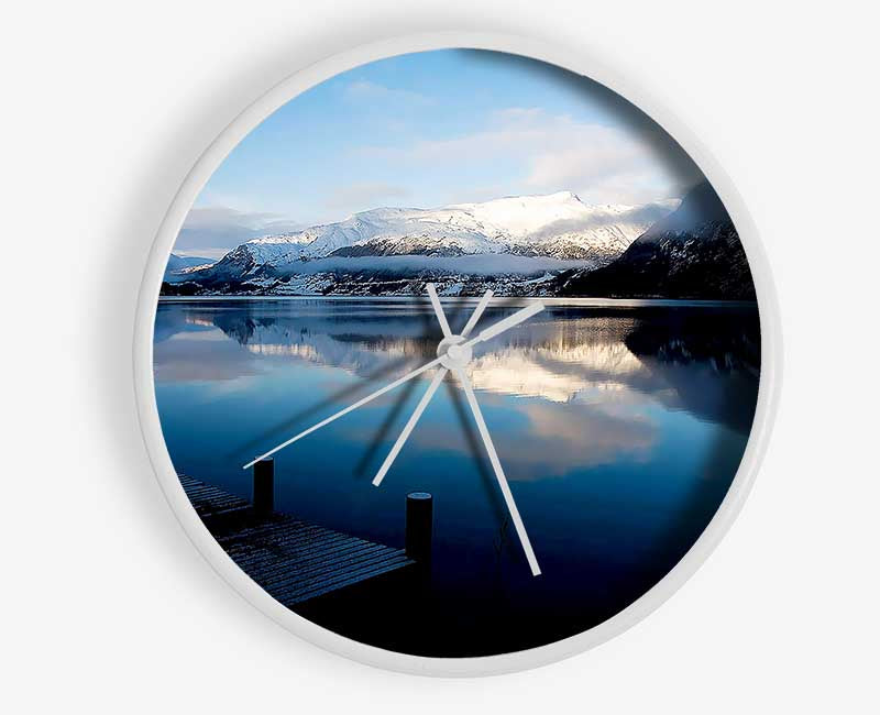 Blue Lake Calm Clock - Wallart-Direct UK