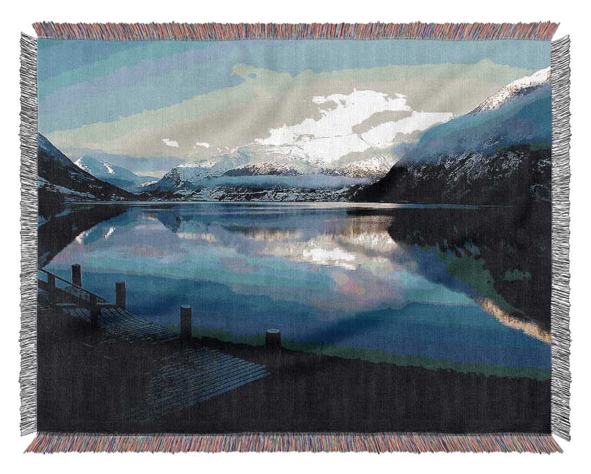 Blue Lake Calm Woven Blanket