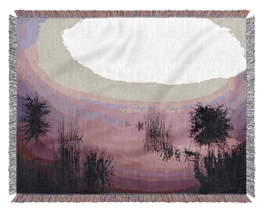 Lilac Pink Mist Woven Blanket