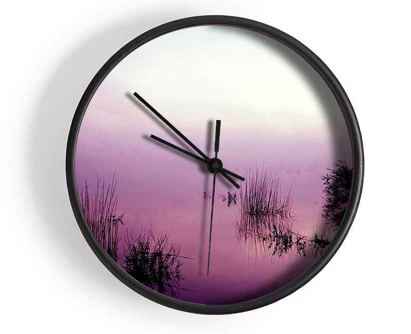 Lilac Pink Mist Clock - Wallart-Direct UK