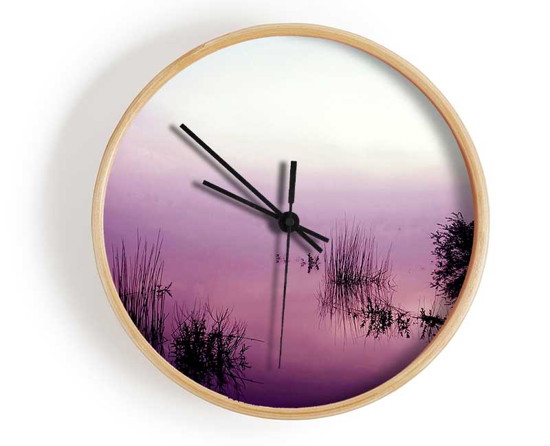 Lilac Pink Mist Clock - Wallart-Direct UK