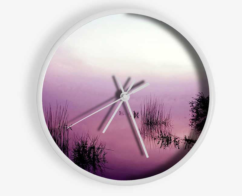 Lilac Pink Mist Clock - Wallart-Direct UK