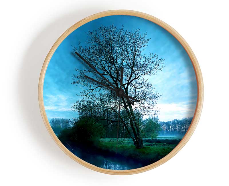 Stunning English Countryside Morning Clock - Wallart-Direct UK