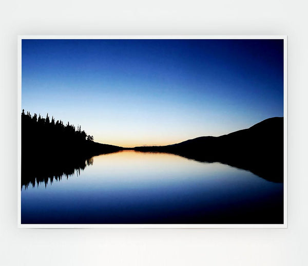 Blue Lake Reflections Print Poster Wall Art