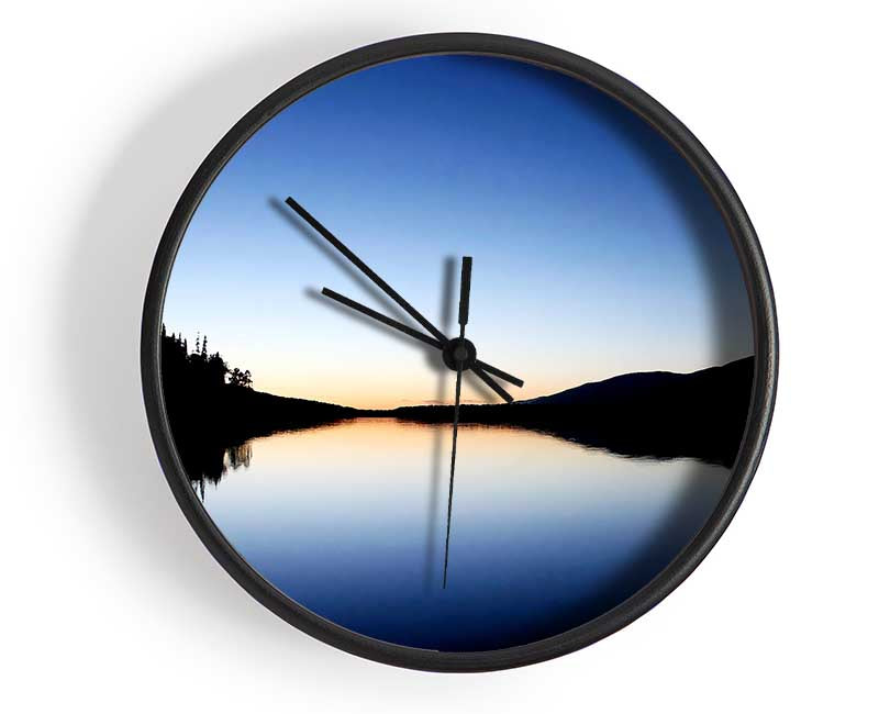 Blue Lake Reflections Clock - Wallart-Direct UK