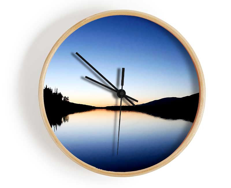 Blue Lake Reflections Clock - Wallart-Direct UK