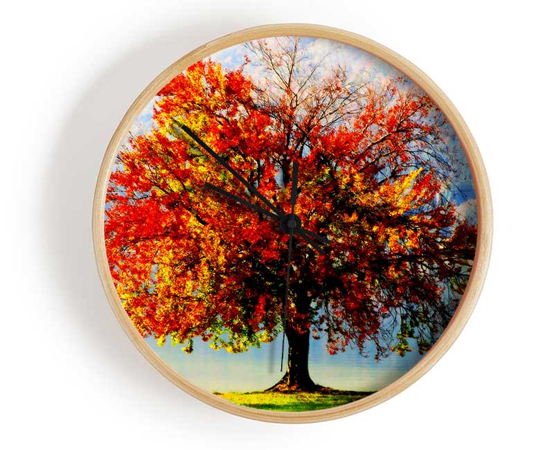 The Old Winter Tree In Autumn Clock - Wallart-Direct UK