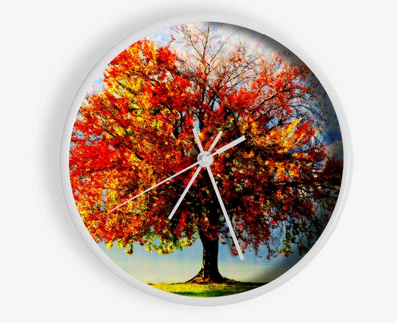 The Old Winter Tree In Autumn Clock - Wallart-Direct UK