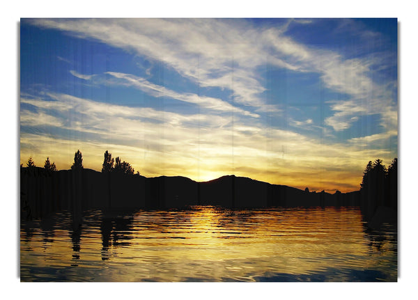 Sunrise Over The Mountain Lake