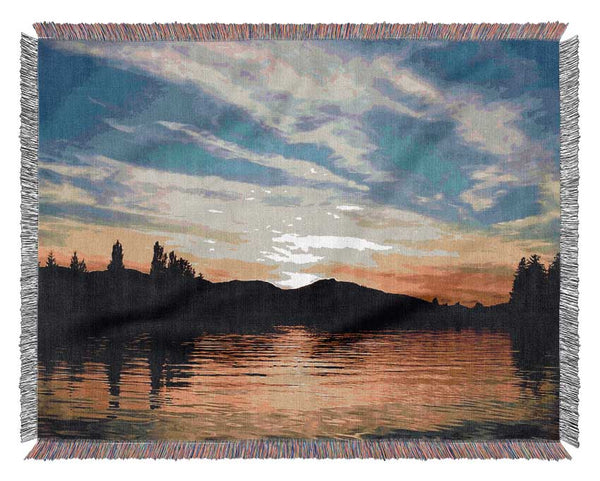 Sunrise Over The Mountain Woven Blanket