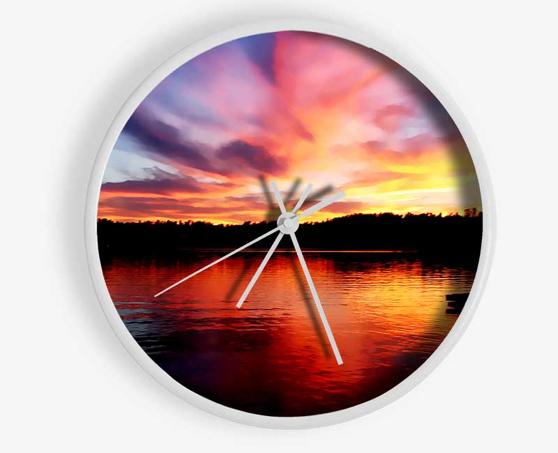 Red River Reflections Clock - Wallart-Direct UK