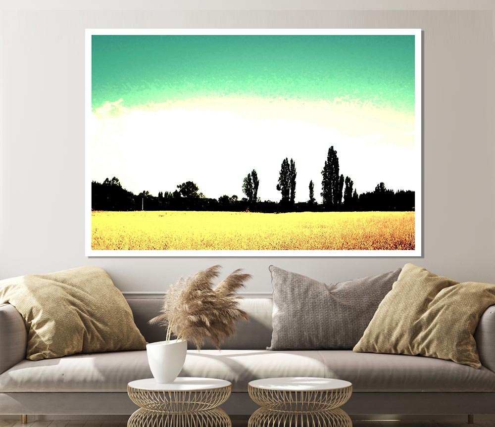 Countryside Haze Print Poster Wall Art