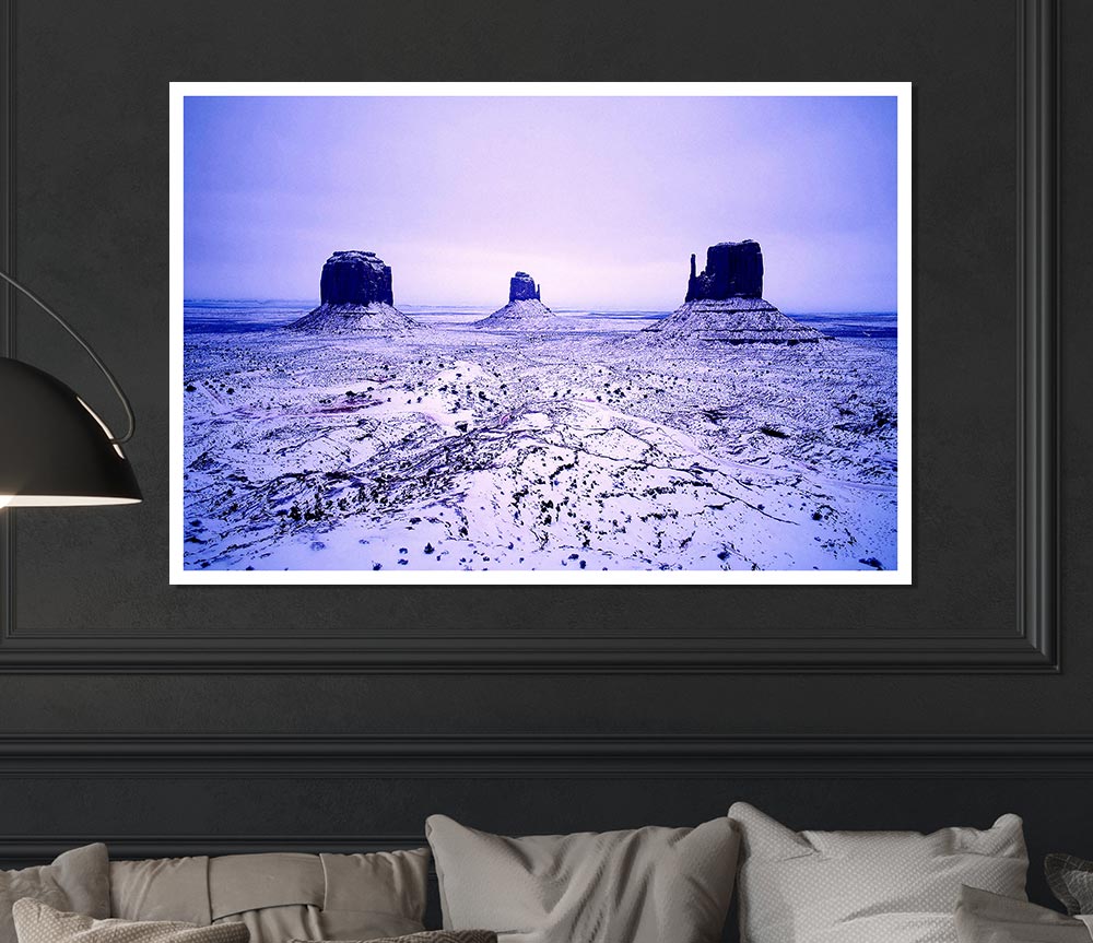 Winter Has Arrived At Monument Valley Print Poster Wall Art