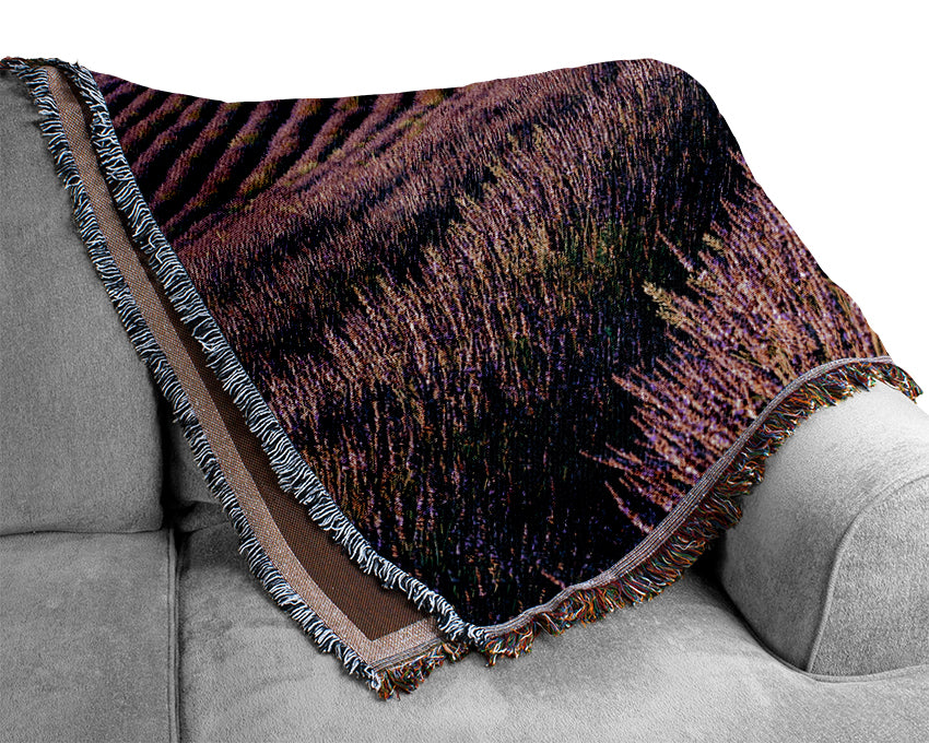 Summer Lavender Fields Woven Blanket