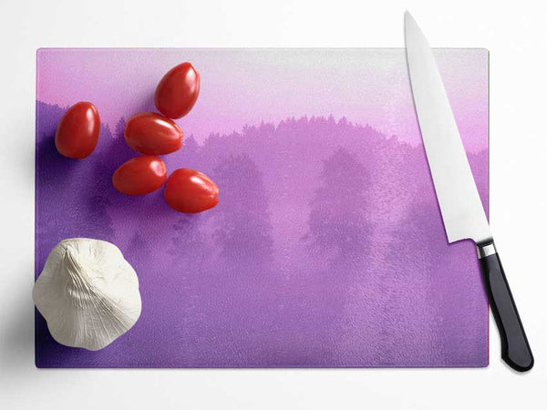 Lilac Forest Mist Glass Chopping Board