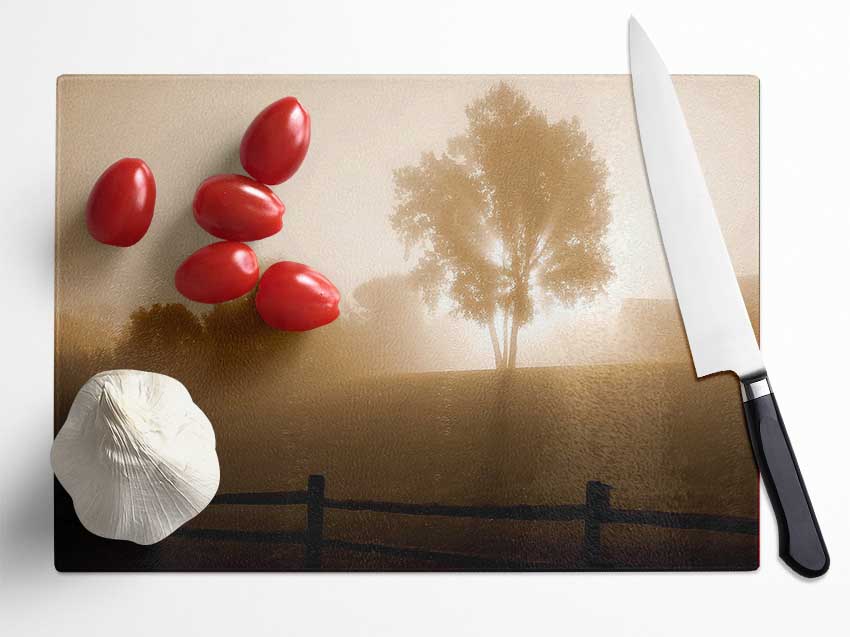 Foggy Morning Glass Chopping Board