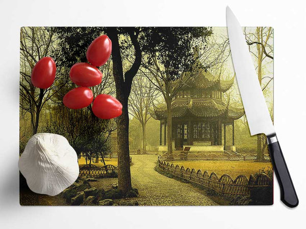 Autumn In Asia Glass Chopping Board