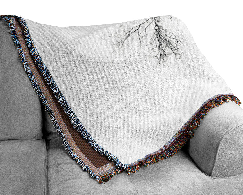 Cold Winter Tree Woven Blanket