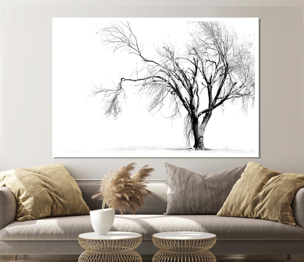 Cold Winter Tree Print Poster Wall Art