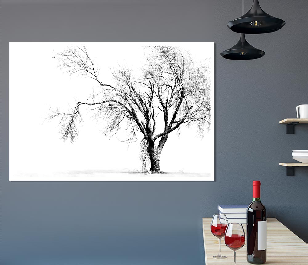 Cold Winter Tree Print Poster Wall Art