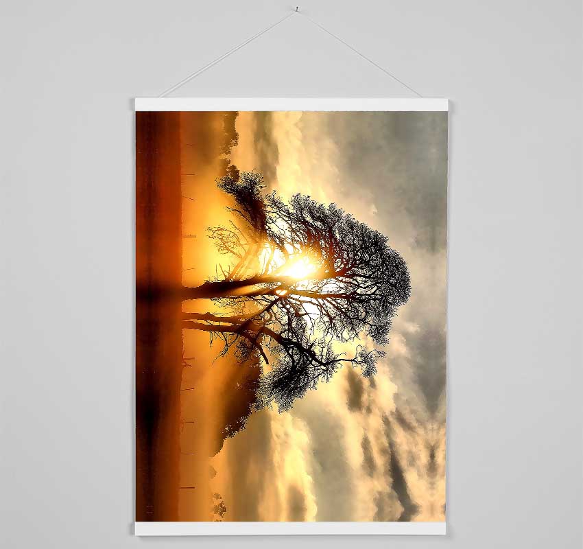 Fog Across The Field Hanging Poster - Wallart-Direct UK