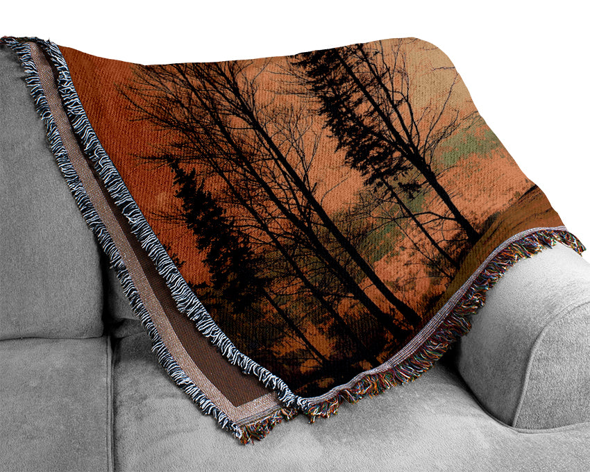 Beautiful Winter Twilight Woven Blanket