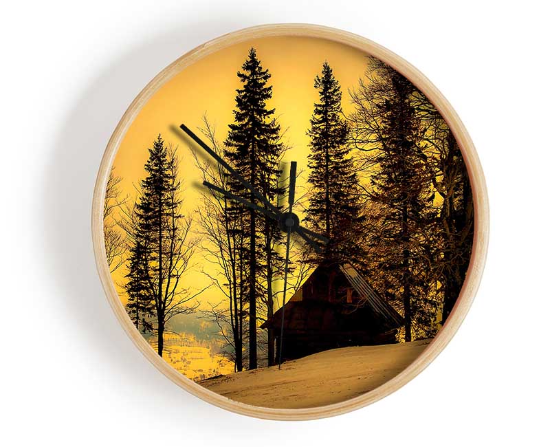 Beautiful Winter Twilight Clock - Wallart-Direct UK