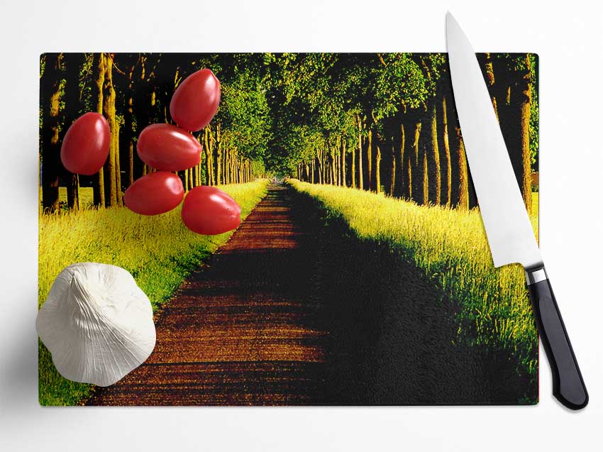 Tree Alley Glass Chopping Board