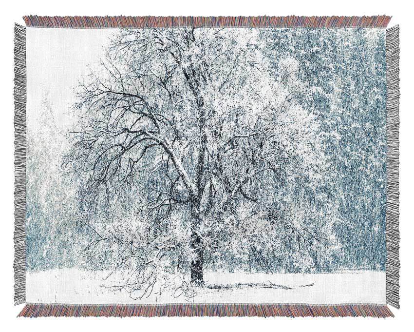 Snow Falling Woven Blanket