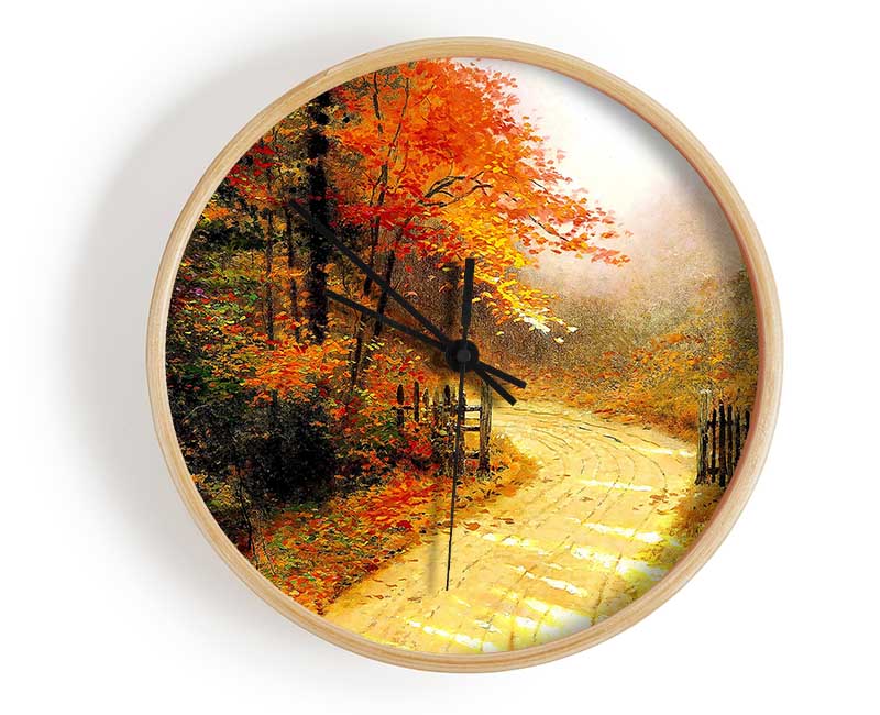 Autumn Lane Clock - Wallart-Direct UK