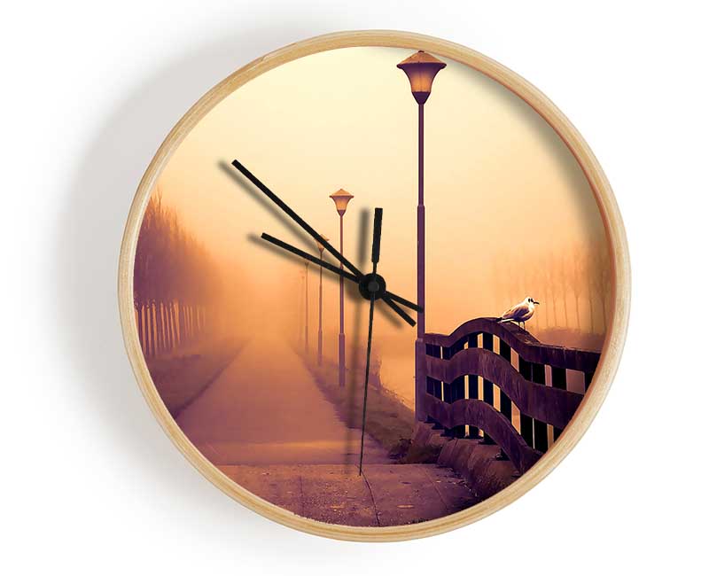 Foggy Fall Day Clock - Wallart-Direct UK