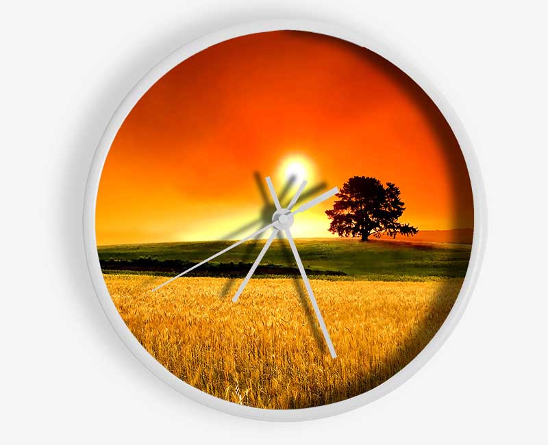 Summer Sunset Clock - Wallart-Direct UK