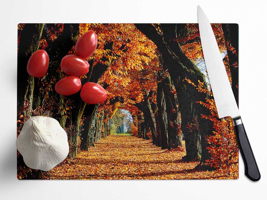 Beautiful Path Glass Chopping Board