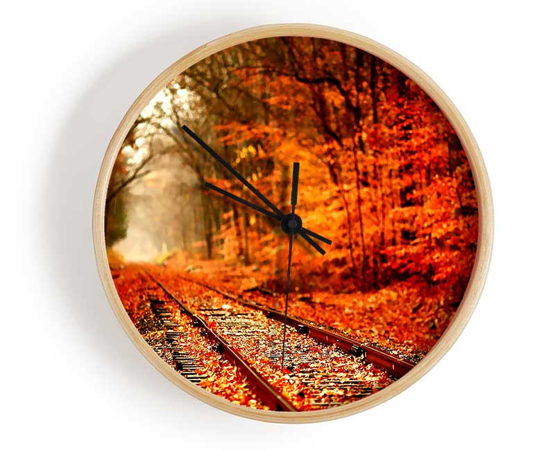 Autumn Railway Clock - Wallart-Direct UK