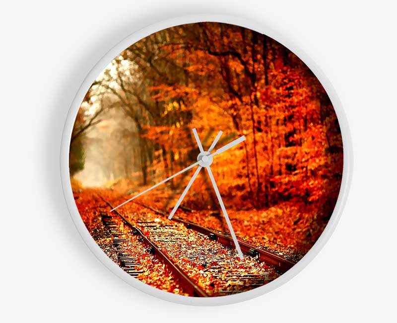 Autumn Railway Clock - Wallart-Direct UK