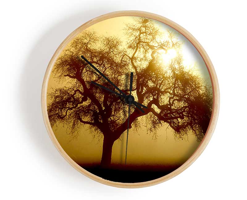 Early Morning Fog Tree Clock - Wallart-Direct UK