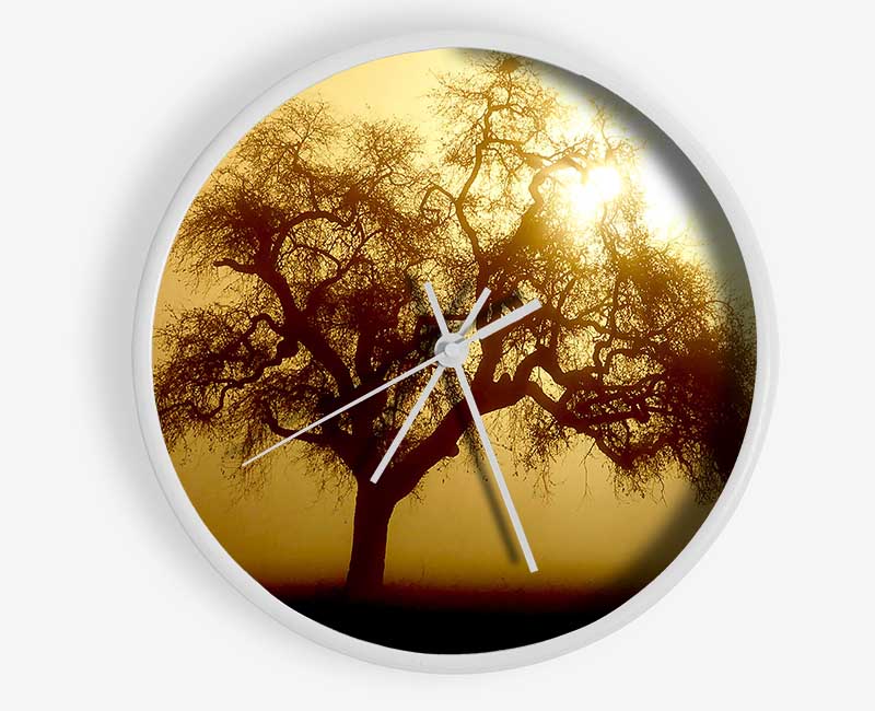 Early Morning Fog Tree Clock - Wallart-Direct UK