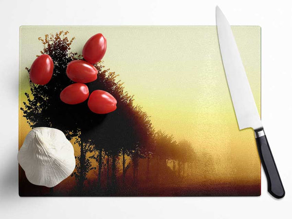 Beautiful Foggy Day Glass Chopping Board