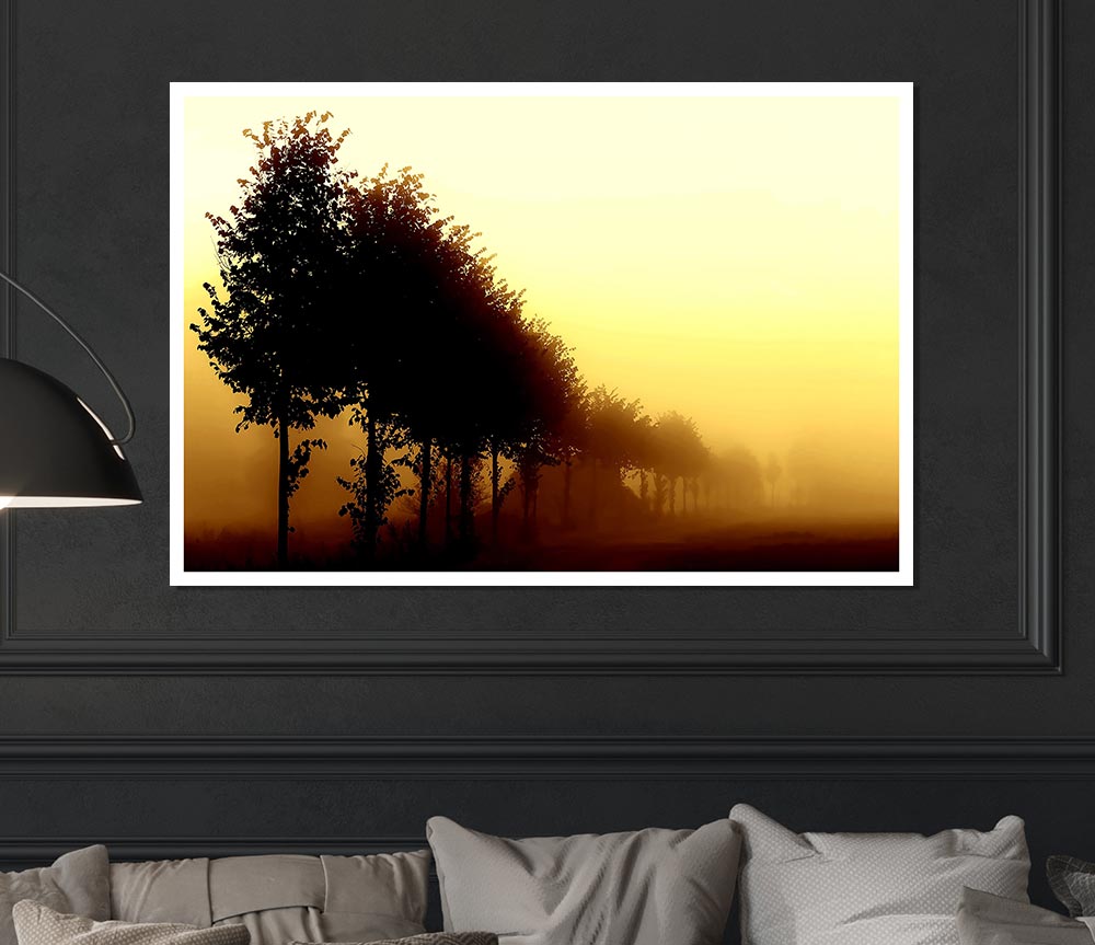 Beautiful Foggy Day Print Poster Wall Art