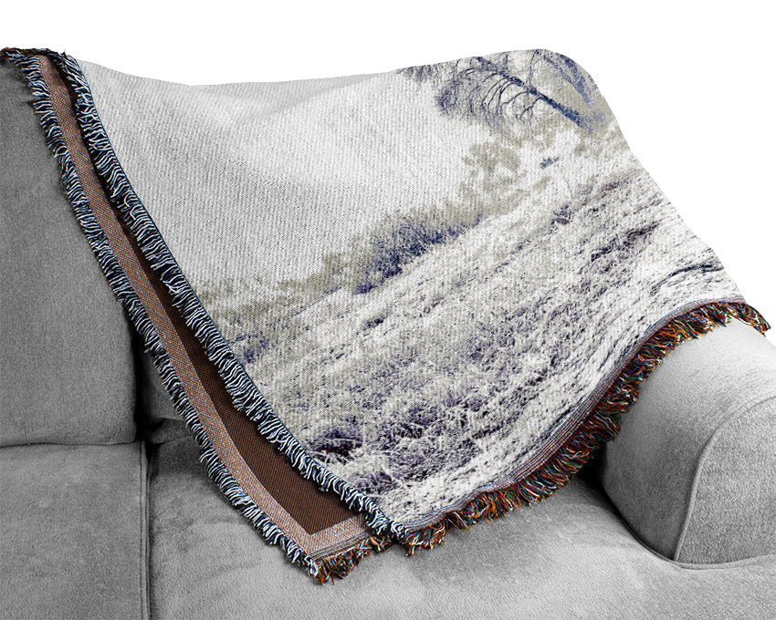 Beautiful Snowy Forest Woven Blanket