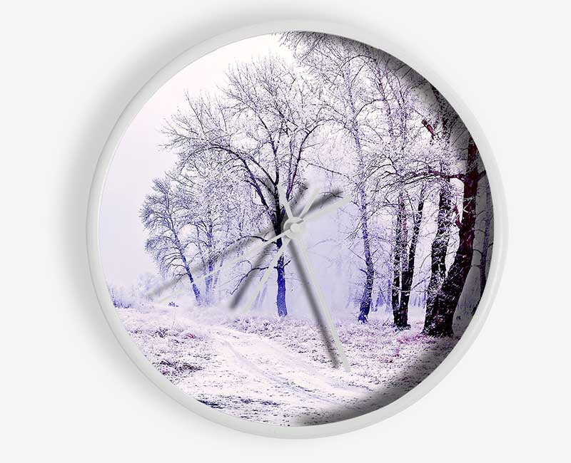 Beautiful Snowy Forest Clock - Wallart-Direct UK