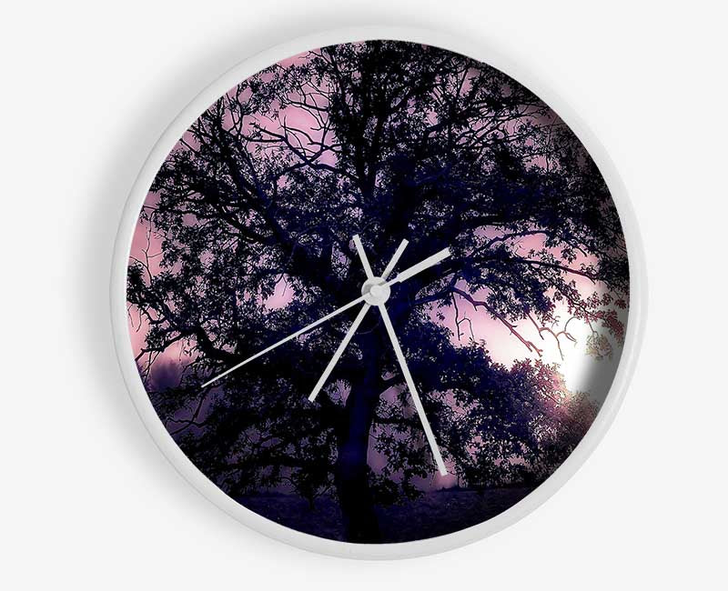 Tree Under Full Moon Clock - Wallart-Direct UK