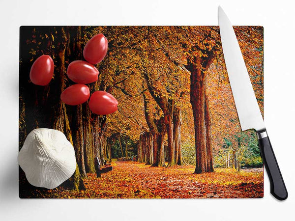 Park Autumn Glass Chopping Board